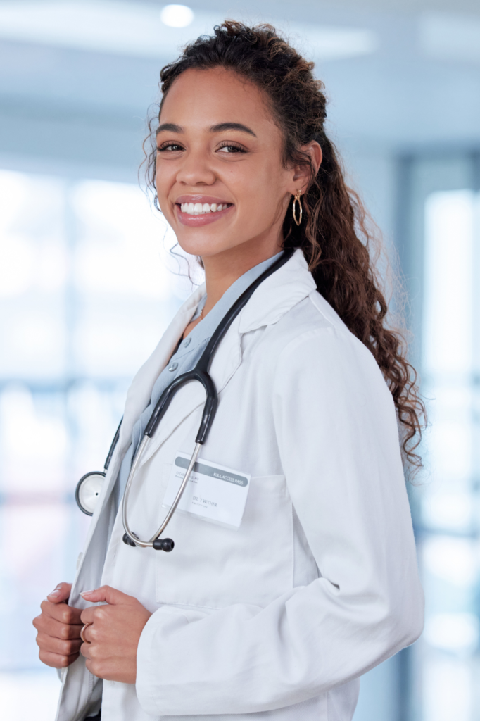 Female doctor with scope